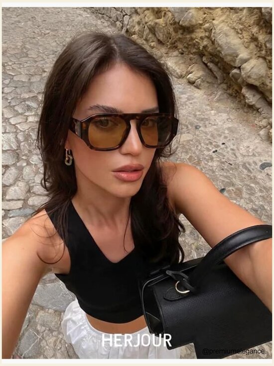 Polarized Retro Square Sunglasses UV400 Protection main image 6